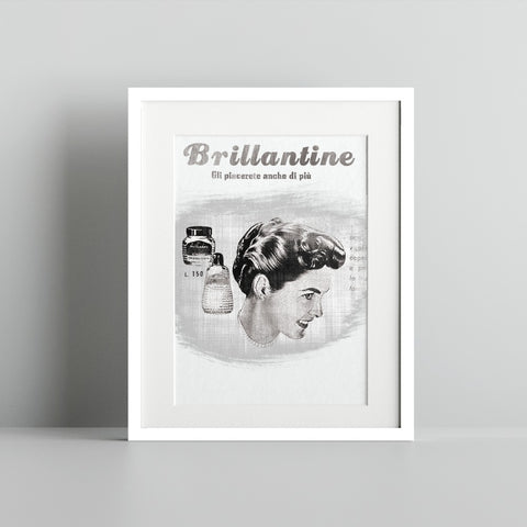 Vintage Brillantine Italian Advertisement Print