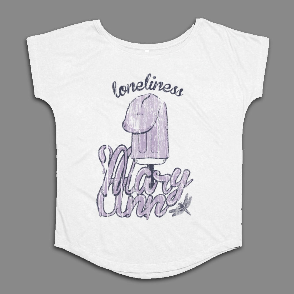 Loneliness Mary Ann Text Graphic White T-shirt