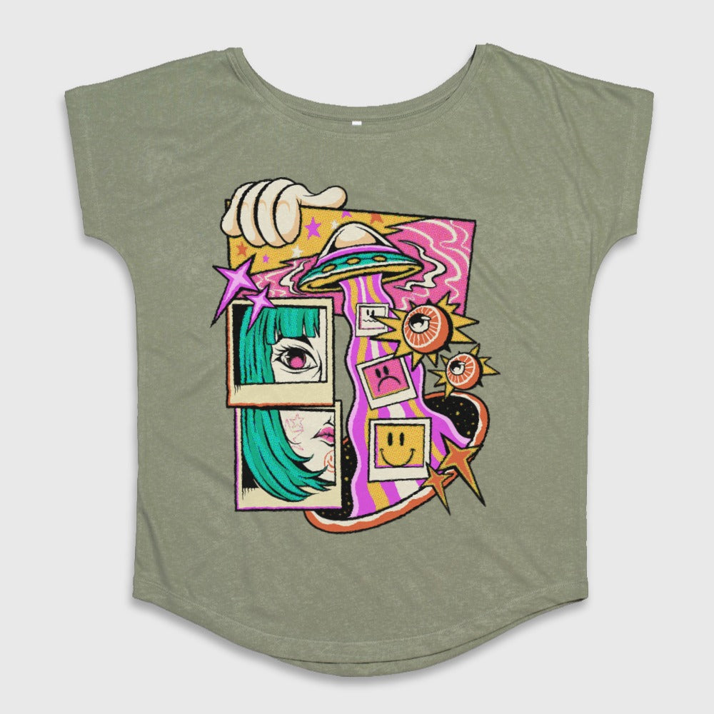 Psychedelic Alien Art Graphic Short Sleeve T-Shirt