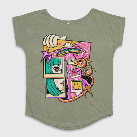 Psychedelic Alien Art Graphic Short Sleeve T-Shirt