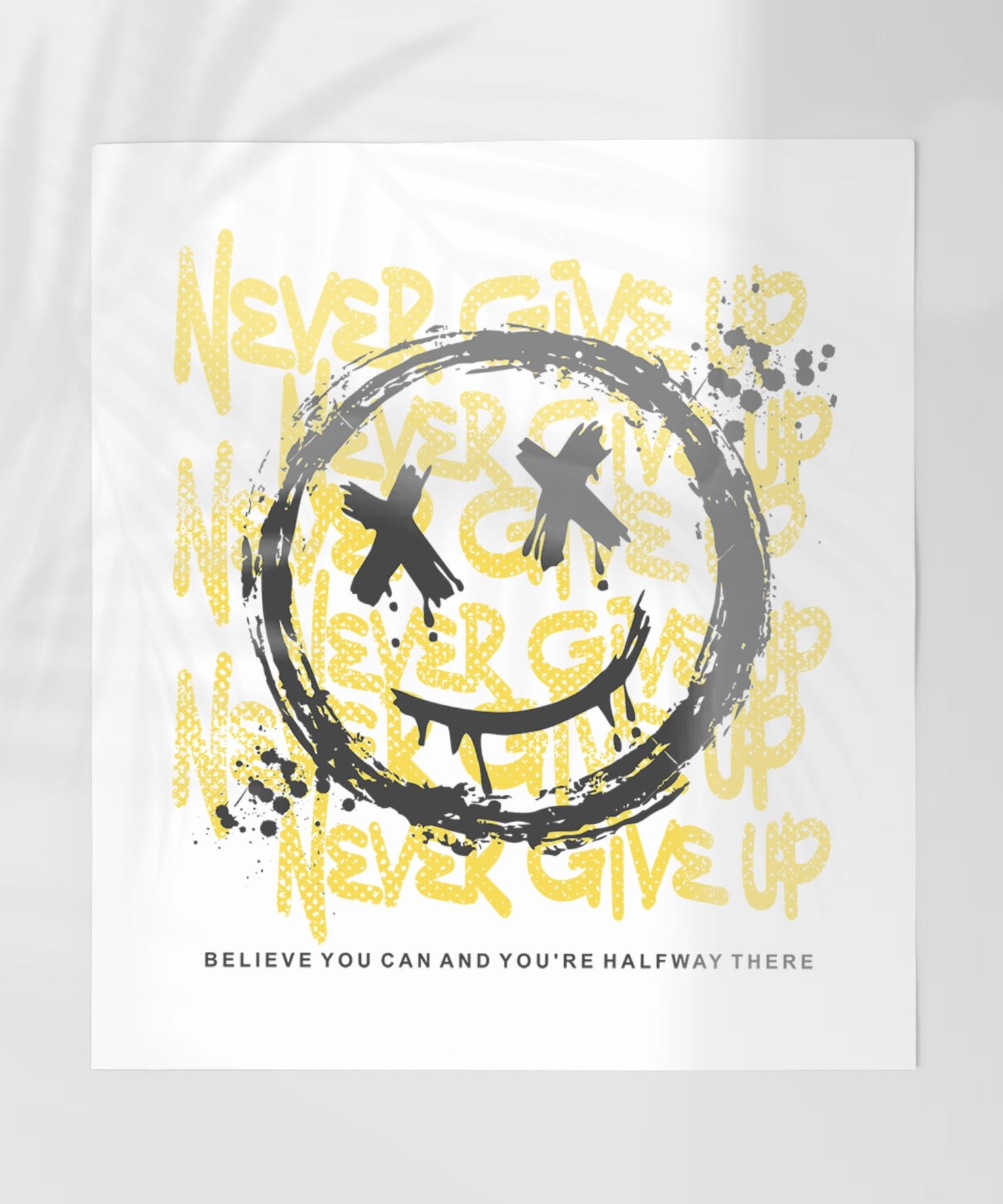 Never Give Up Smiley Believe You Can Motivational Poster