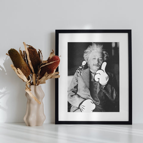 Einstein Art Print with Modern Cartoon Accents