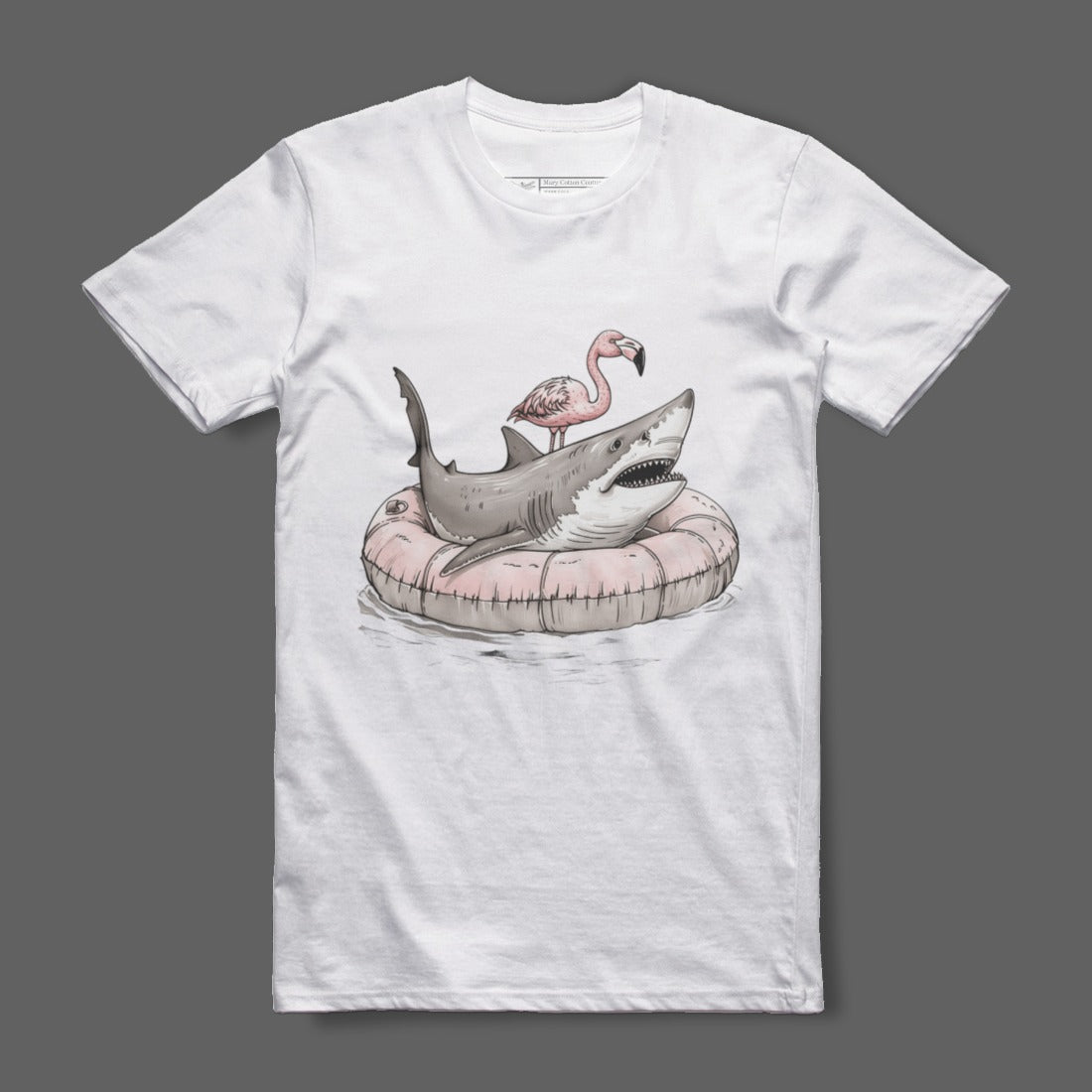 Flamingo and Shark Inflatable Pool Party T-shirt