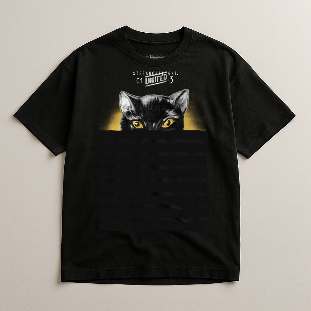 Limited Edition Black Cat Graphic Tee for Unique Style