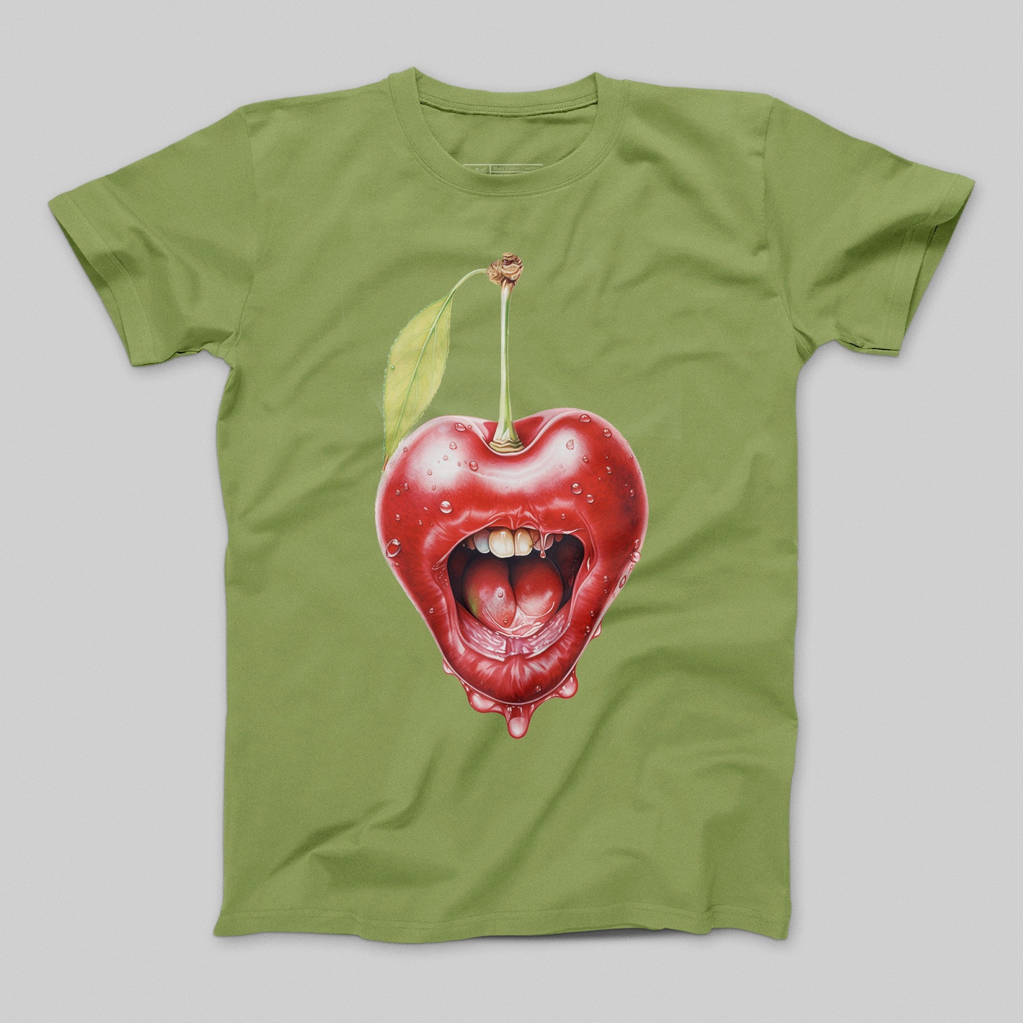 Graphic T-Shirt with Cherry Mouth Design