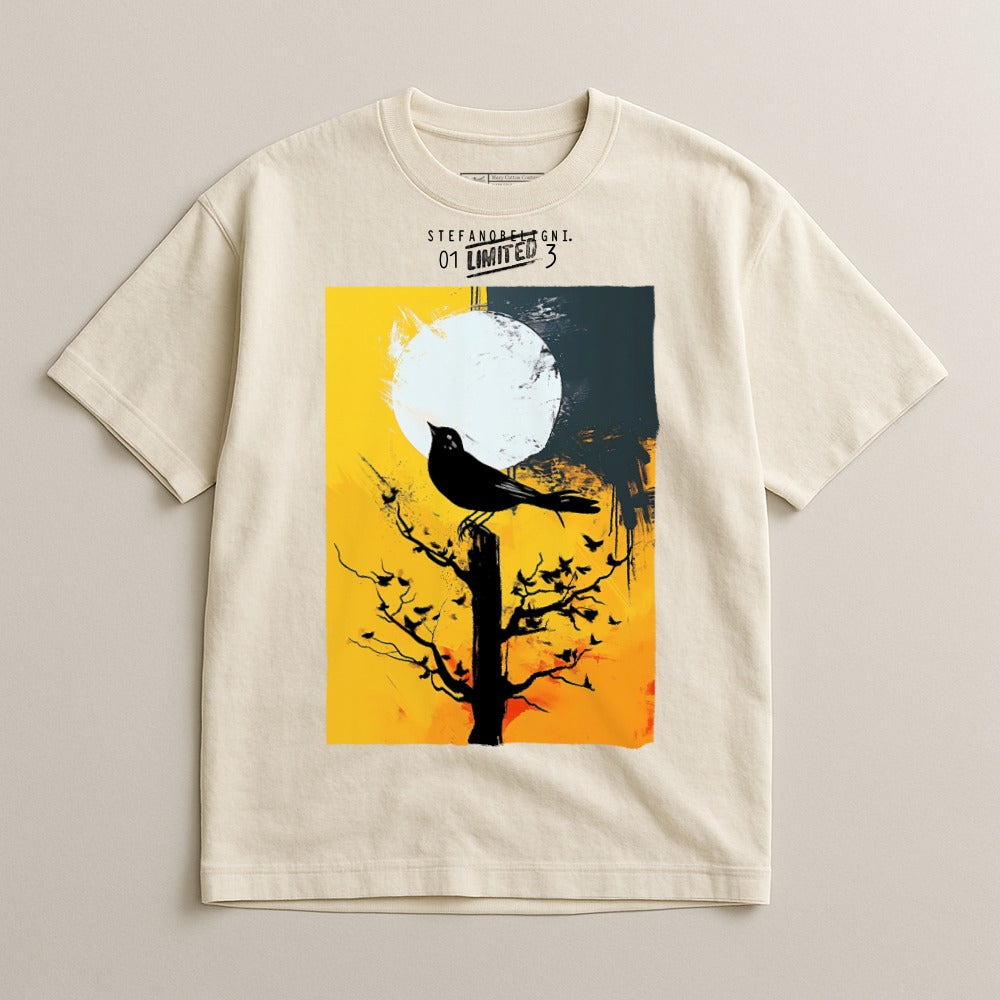 Limited Edition Artistic Bird Design Graphic Tee