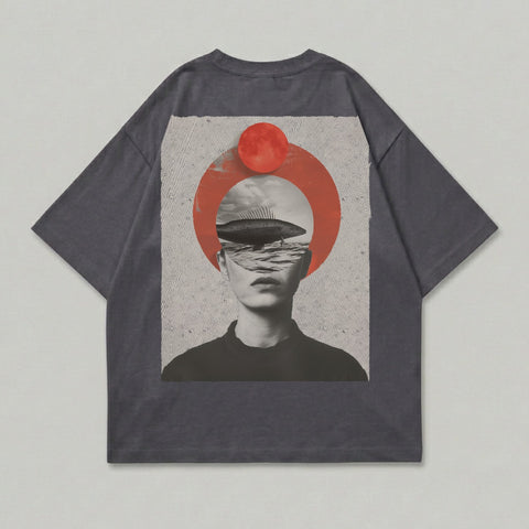 Surreal Fish Head Collage Graphic Artistic T-shirt product type