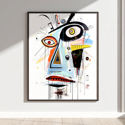 Abstract Modern Face Art Framed Wall Decor