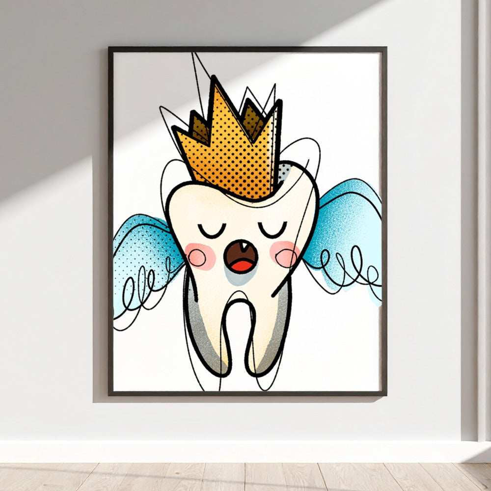 Cute Tooth Fairy with Crown Wall Art Product