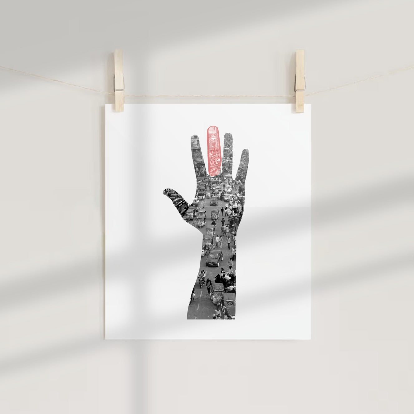 Urban Cityscape Hand Collage Art Poster for Home Decor