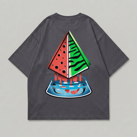 Gray Melting Watermelon Tiger Stripe Pyramid Fishbowl product type
