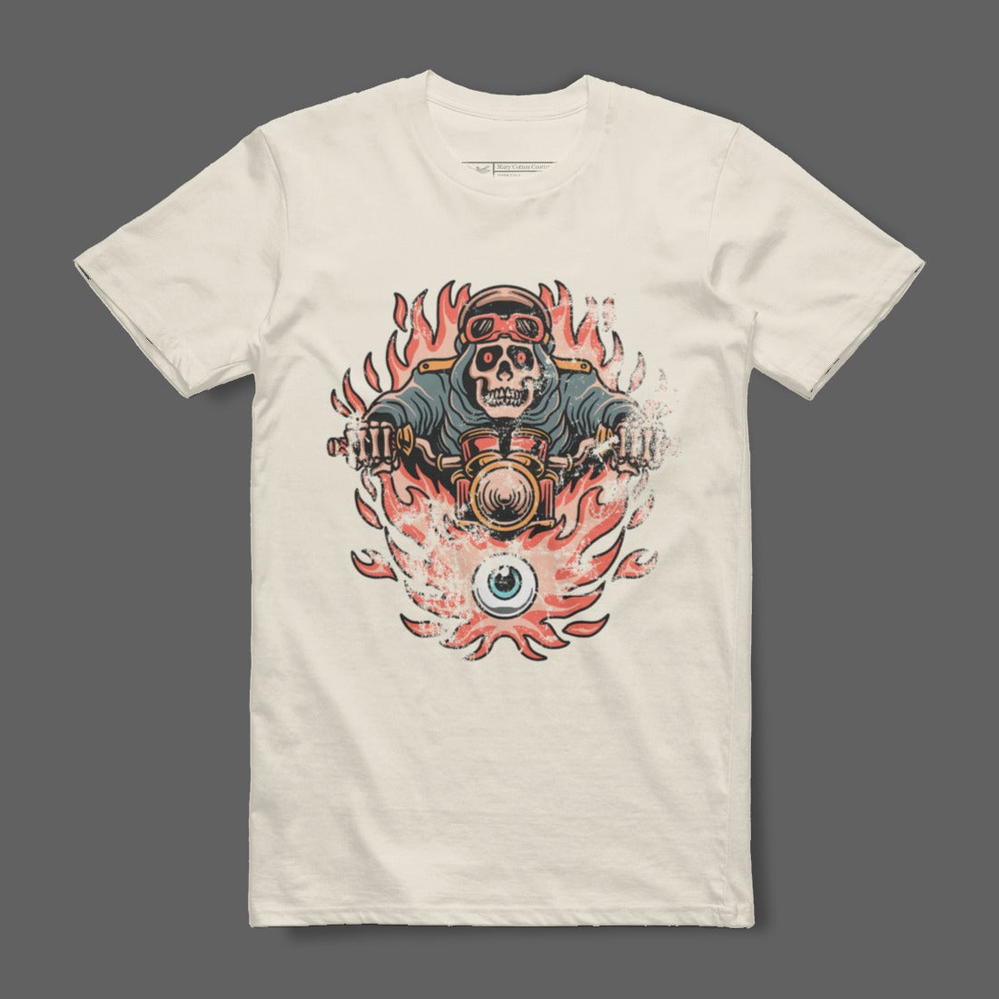 Flaming Skull Rider Graphic Tee for Fans