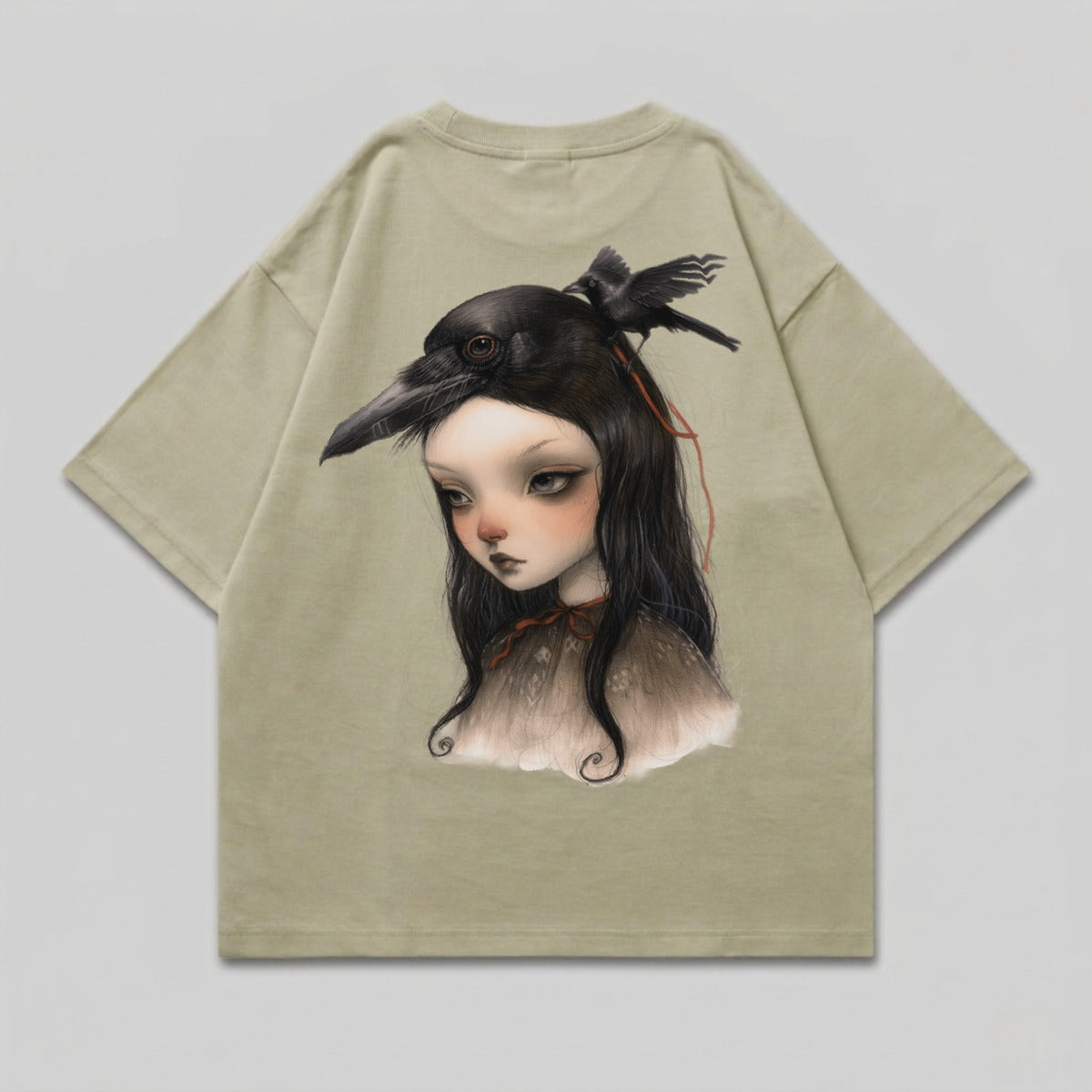 Dark Haired Girl Crow Headpiece Raven Friend product type