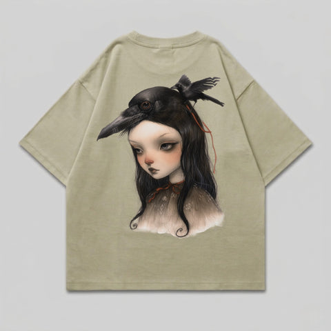 Dark Haired Girl Crow Headpiece Raven Friend product type