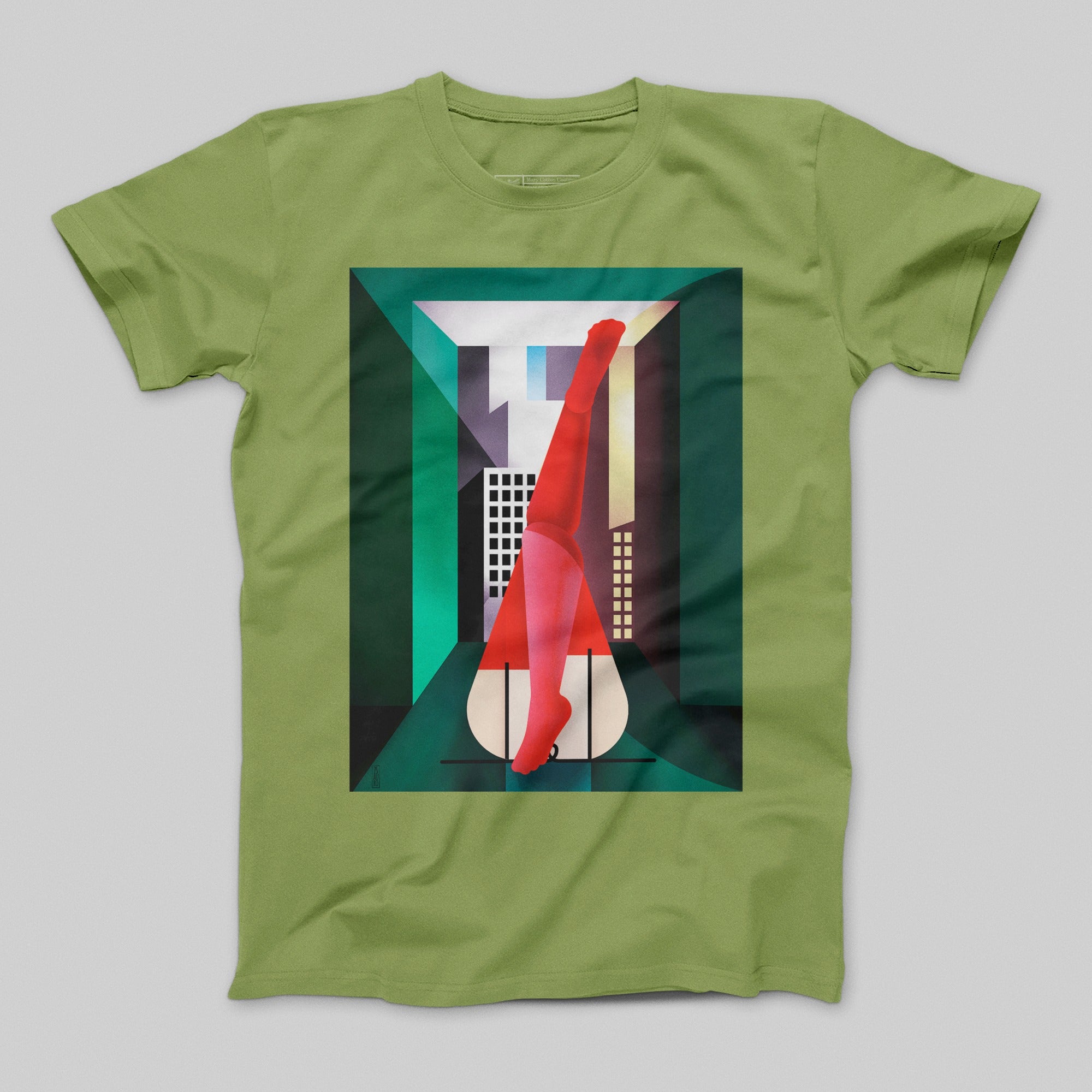 Abstract Urban Design Red Dress Green T-shirt product