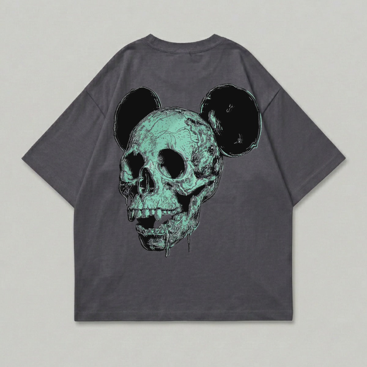 Dark Gray Teal Skull Ear Back Print T-Shirt product type
T-shirt, Skull, Graphic Tee, Mouse Ears, Back Print, Dark Gray, Teal Skull, Streetwear, Gothic, Grunge, Alternative, Oversized Tee, Edgy, Horror Style, Dripping Skull, Apparel, Clothing, Unique Design, Short Sleeve, Urban Fashion