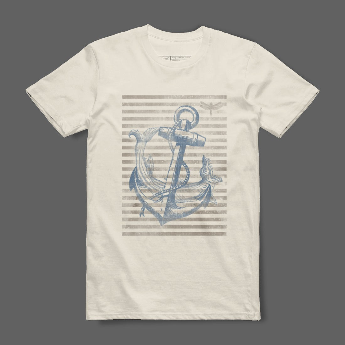 Nautical Anchor with Stripes Graphic T-Shirt