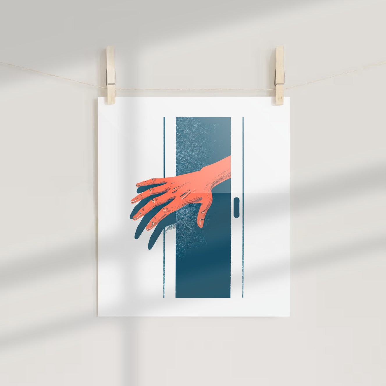 Mysterious Hand Reaching From Doorway Art Print