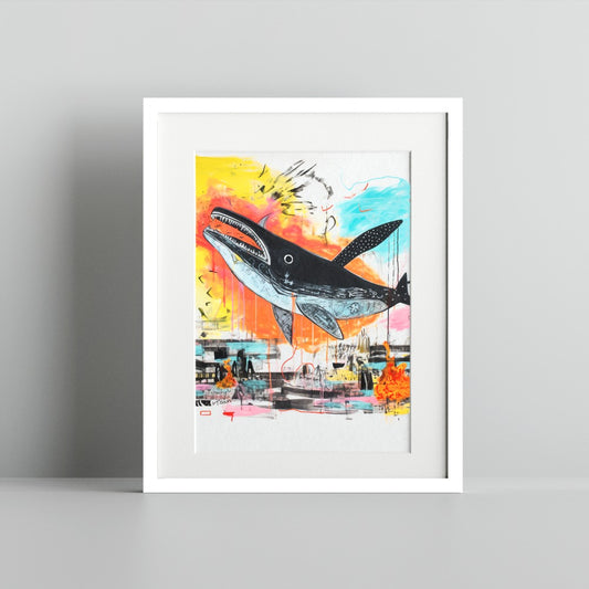 Colorful Whale Abstract Art Print product