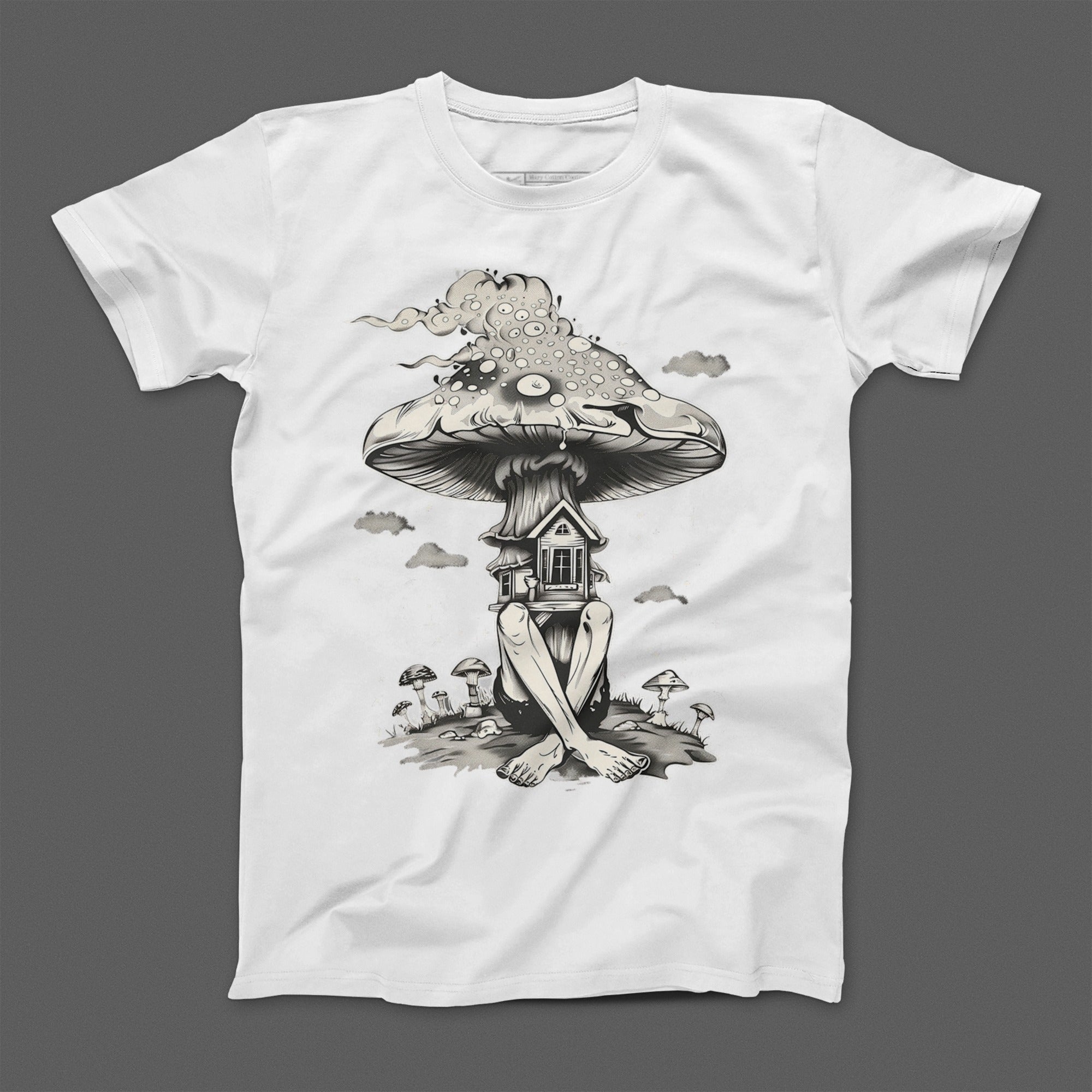 Surreal Mushroom Head House Graphic Tee Shirt Product