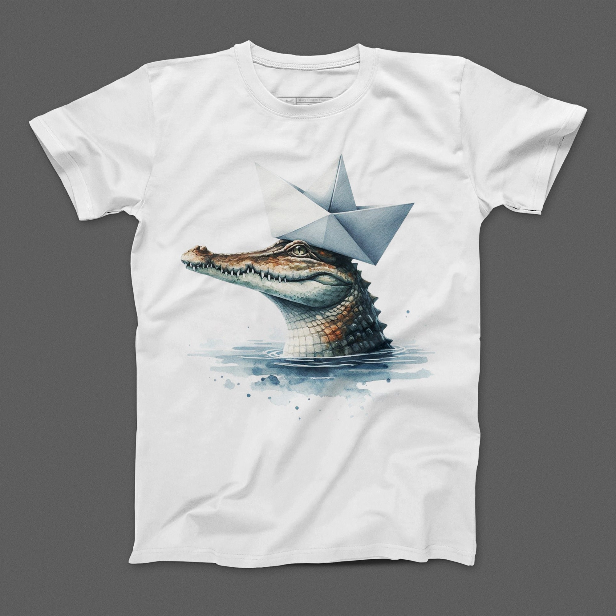 Crocodile with Paper Hat Graphic T-shirt