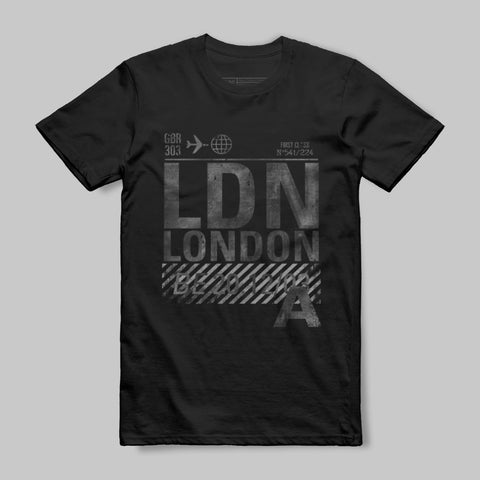 LDN London Graphic Design Black T-Shirt