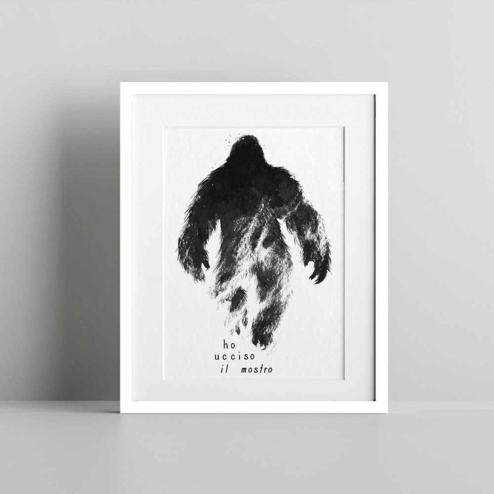 Ho Ucciso Il Mostro Black and White Art Print