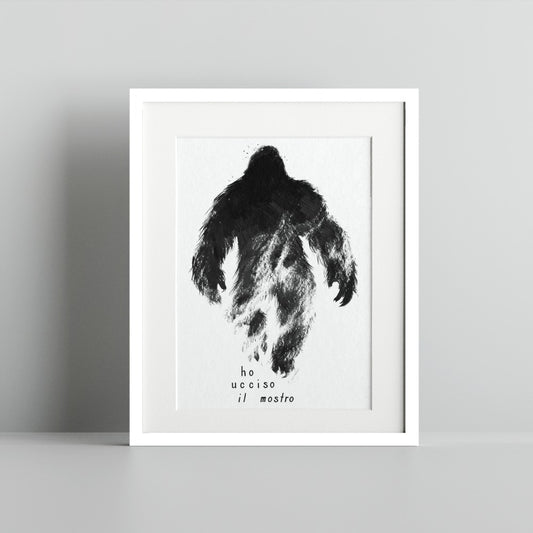Ho Ucciso Il Mostro Black and White Art Print