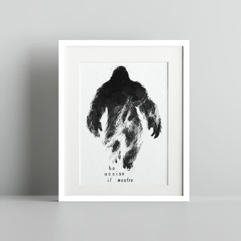 Ho Ucciso Il Mostro Black and White Art Print