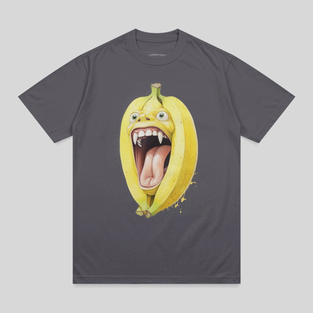 Dark Gray Monstrous Banana Fanged Face Graphic product type