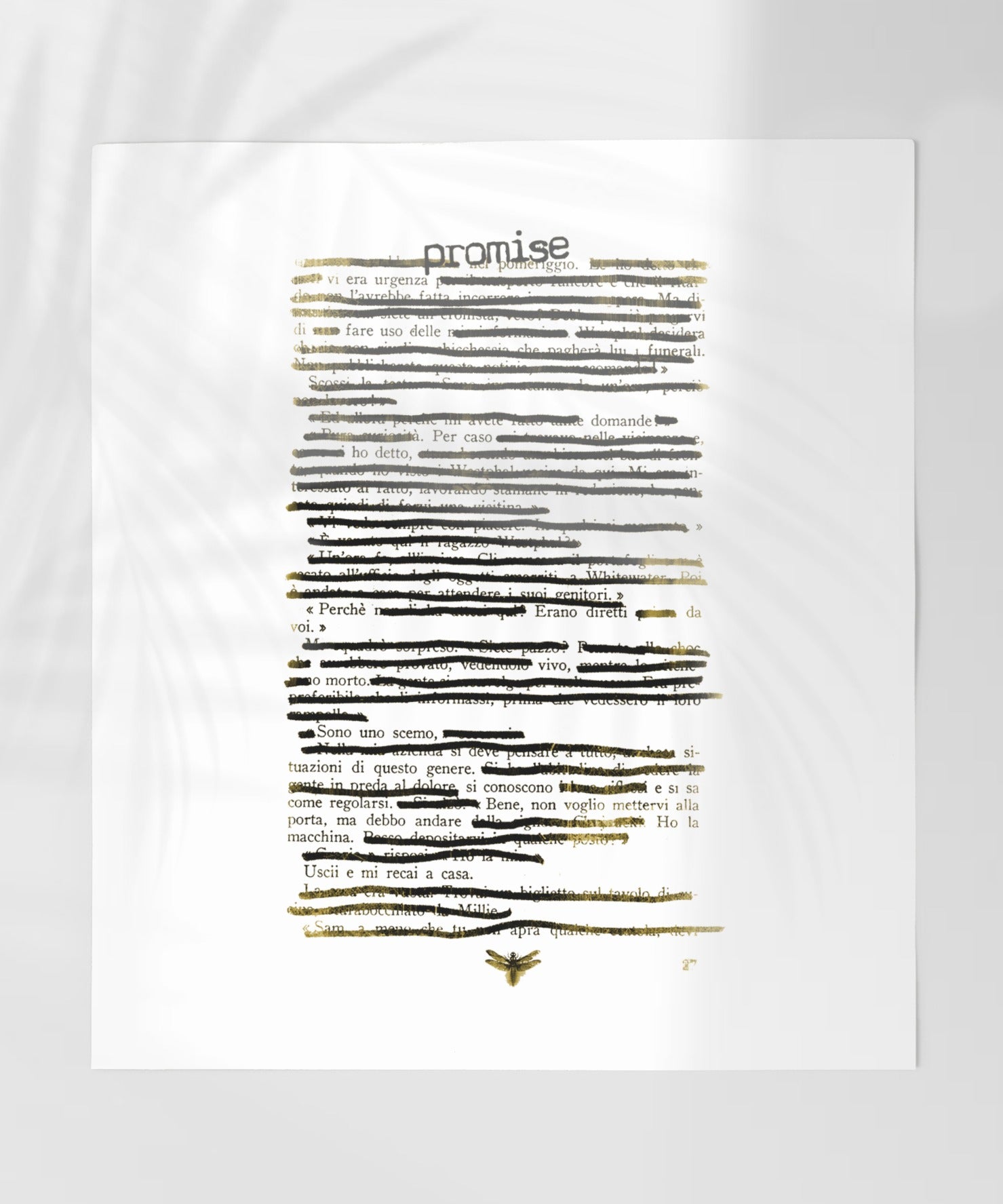 Abstract Art Print with Promise and Bee Design