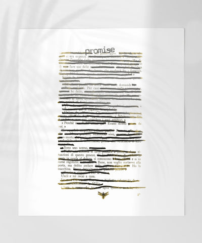Abstract Art Print with Promise and Bee Design