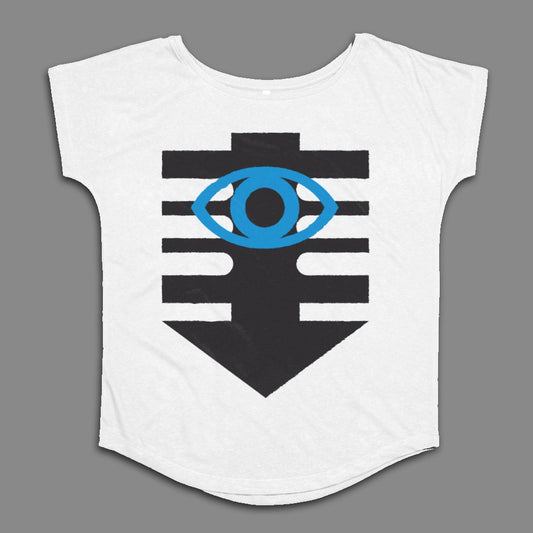 Unique Graphic Eye Design on White T-Shirt