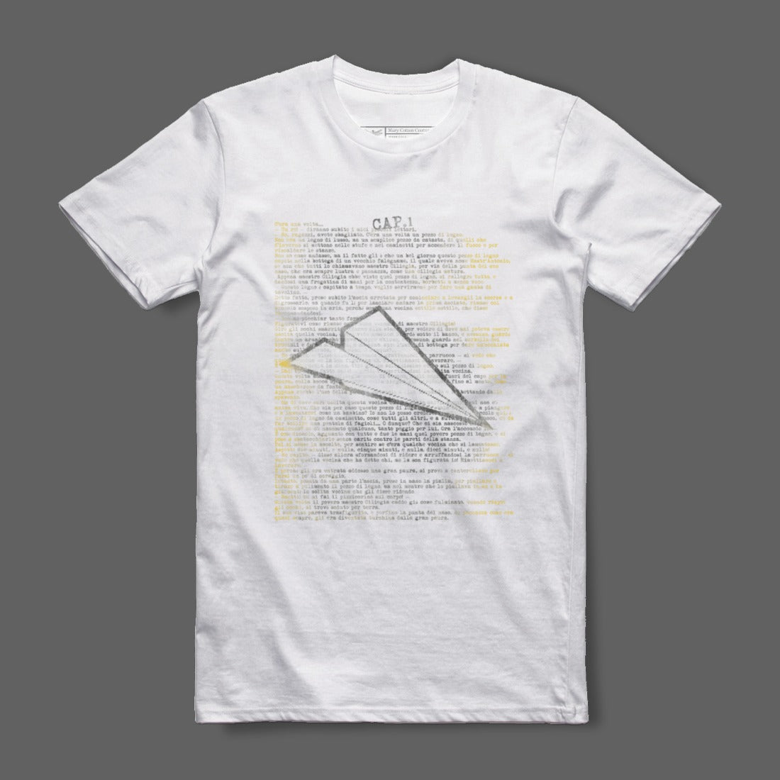 Paper Airplane Graphic White Casual T-Shirt