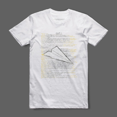 Paper Airplane Graphic White Casual T-Shirt