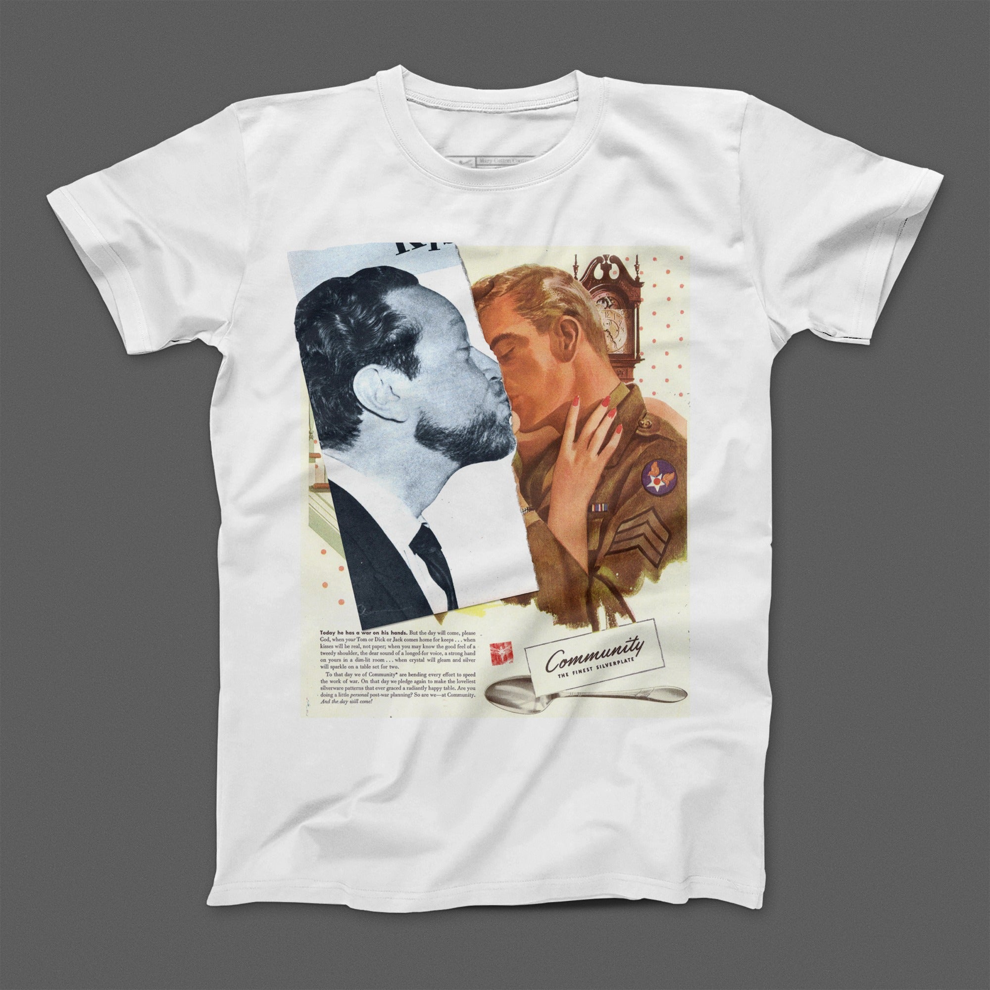 Vintage Style Artistic Graphic Collage Tee Shirt