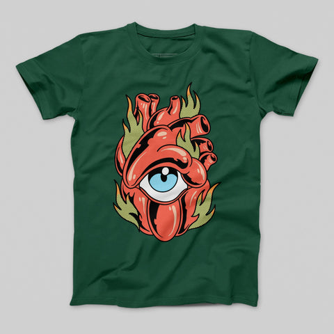 Unique Eye Heart Graphic Design T-shirt