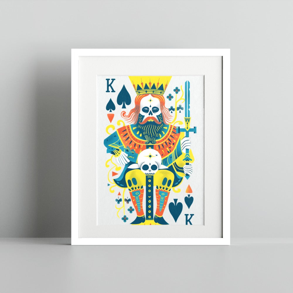Vibrant King of Spades Playing Card Wall Art Print