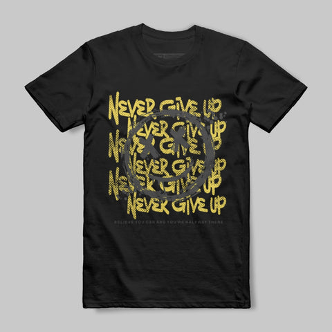Never Give Up Motivational T-shirt Design