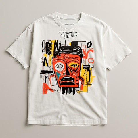 Artistic Abstract Face Graphic T-shirt for Everyday Wear
