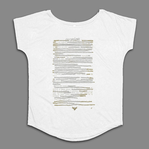 Promise Text Art Printed Loose Fit Casual Top