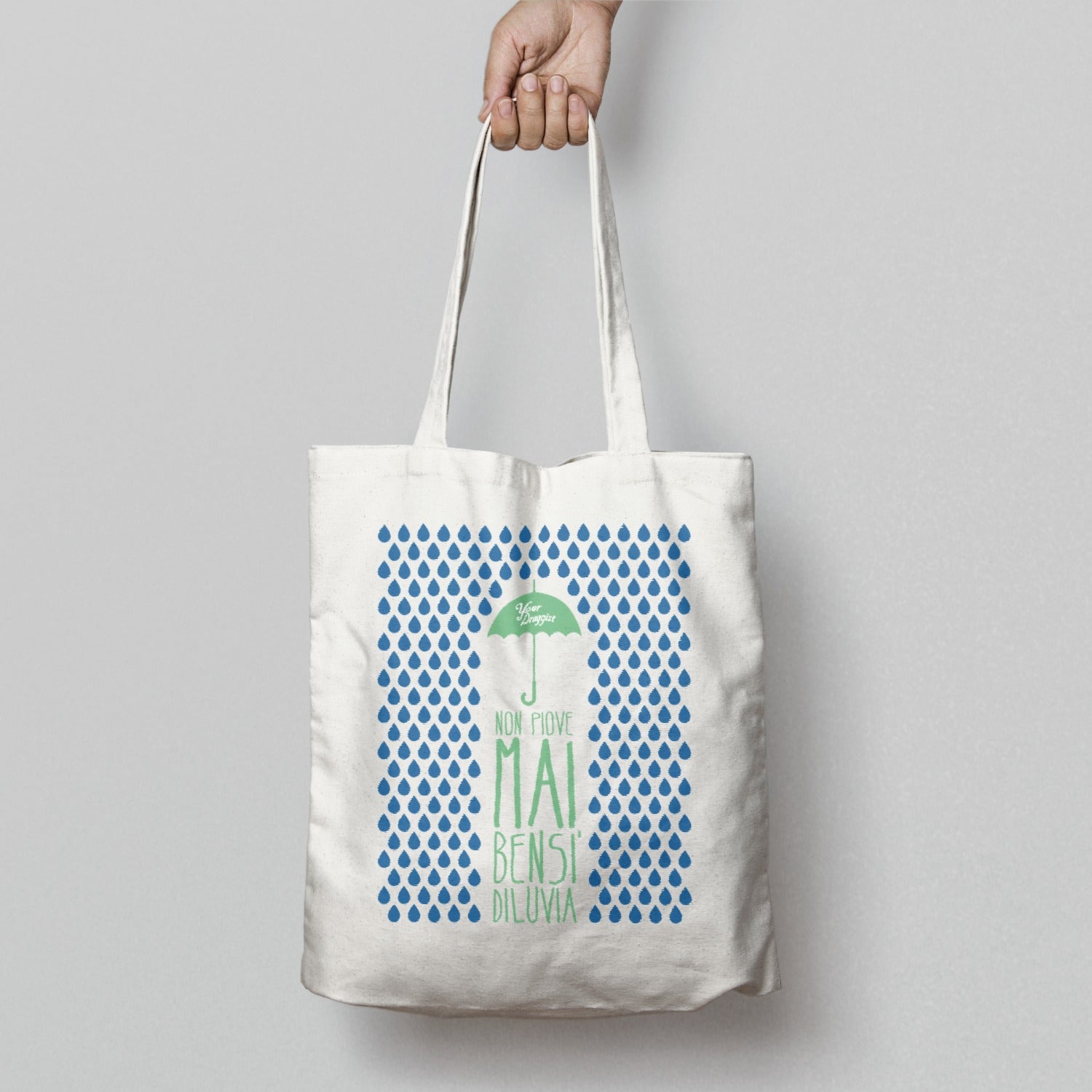 Non Piove Mai Bensi Diluvia Umbrella Print Bag