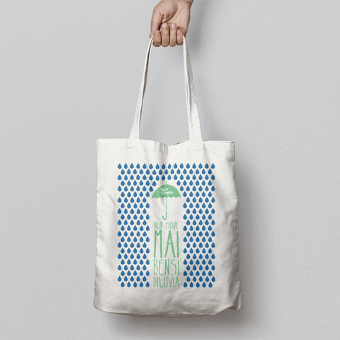 Non Piove Mai Bensi Diluvia Umbrella Print Bag