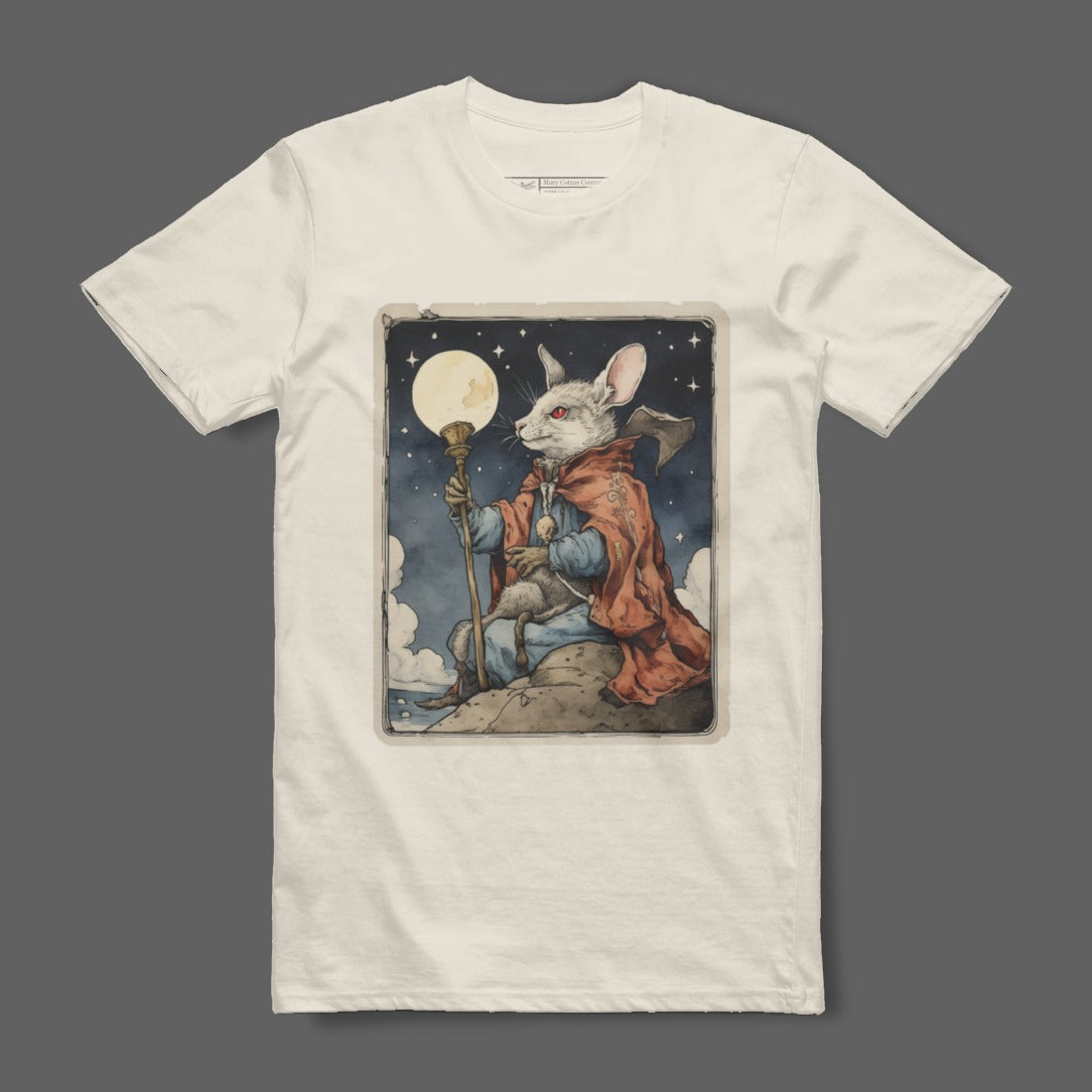 Enchanted Rabbit with a Moon Staff Artwork Shirt