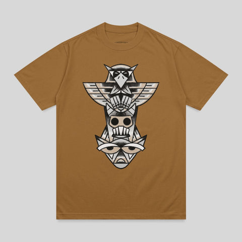 Abstract Totem Tribal Eagle Skull Earthy Brown product type