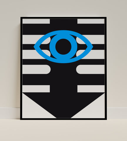 Abstract Eye and Arrow Bold Graphic Art Print