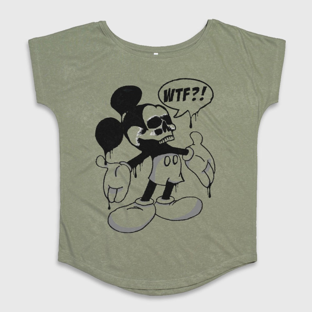 Edgy Skull Cartoon Character WTF Graphic Shirt