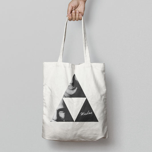 Geometric Triangle Art Design Reusable Tote Bag