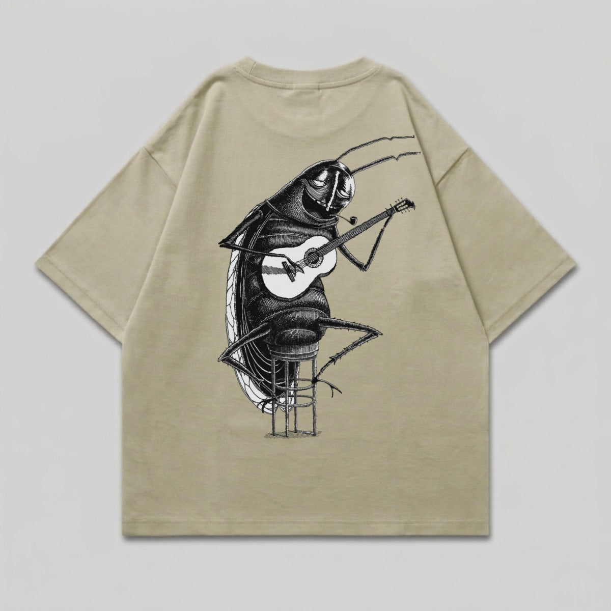 Cockroach Musician Guitar Pipe Stool Beige Graphic product type