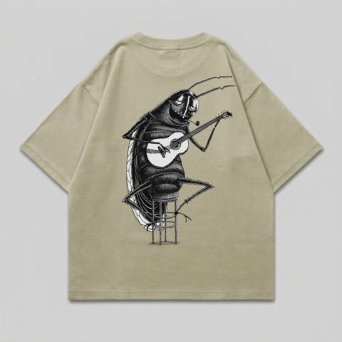 Cockroach Musician Guitar Pipe Stool Beige Graphic product type